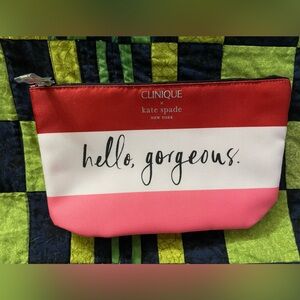 CLINIQUE/Kate Spade “hello, gorgeous” Collab Makeup Bag NWOT